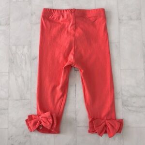 Lili Gaufrette Coral Leggings with Bows (24M)